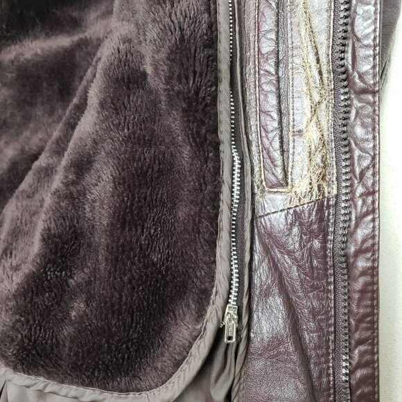 Saddlery Cooper Collection Mens Brown Leather Removable Lined Jacket Sz L 44 VTG - Picture 12 of 16